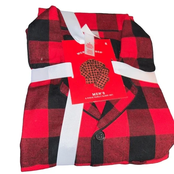 Wondershop Other Men Red Buffalo Check 2piece Pajamas Family